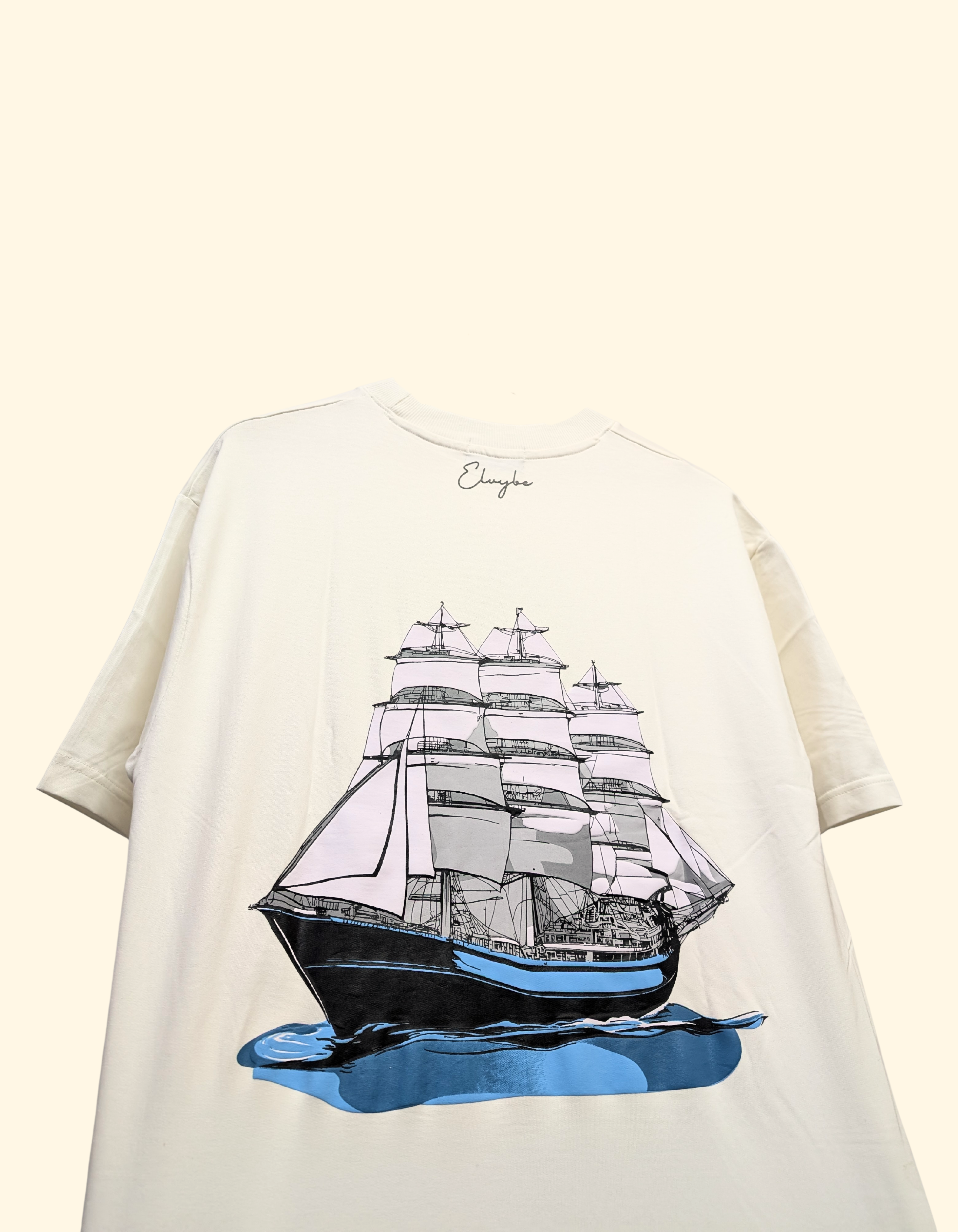CREAM WAY OVERSIZE T SHIRT ELVYBE