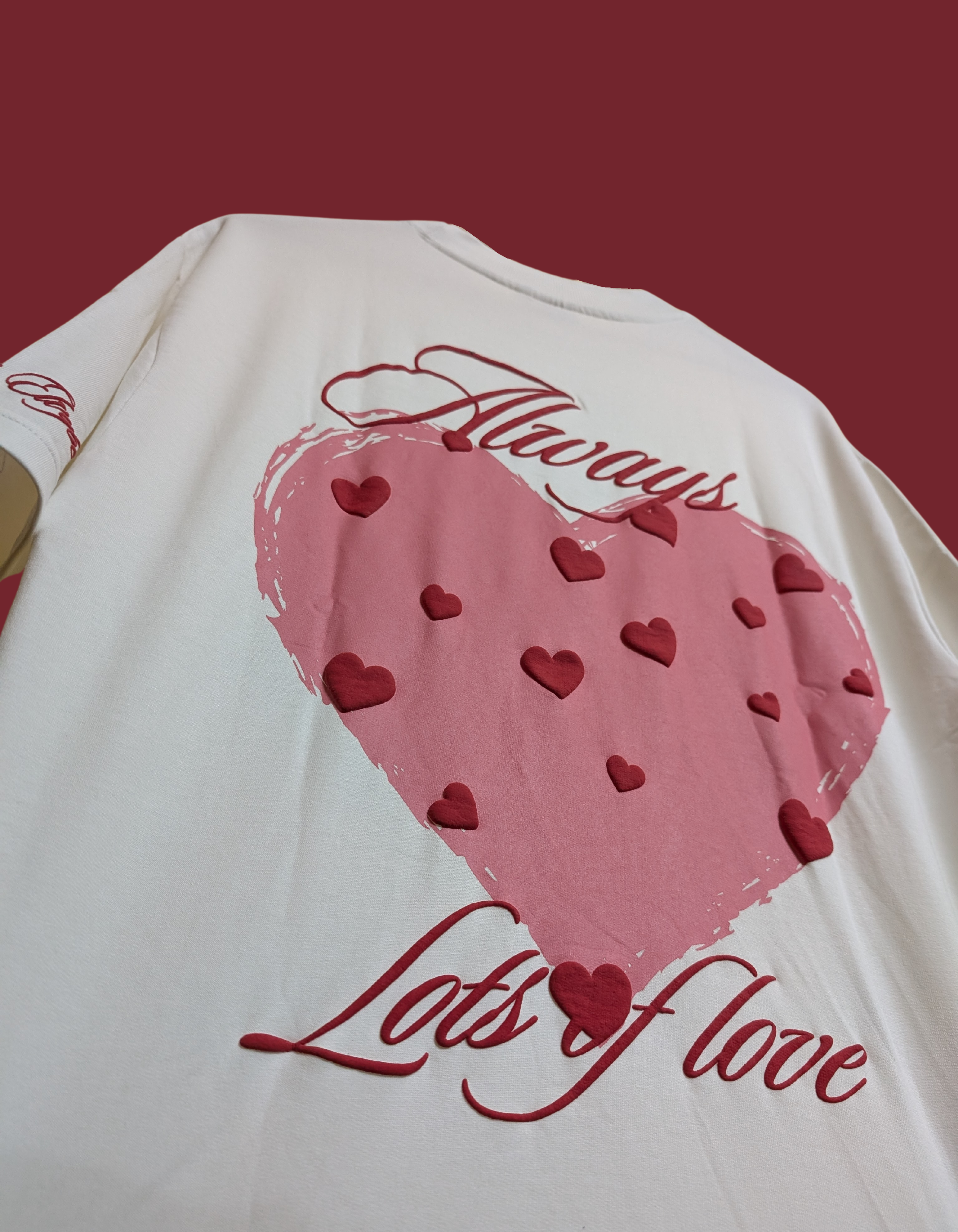 WHITE LOVE OVERSIZE T SHIRT ELVYBE