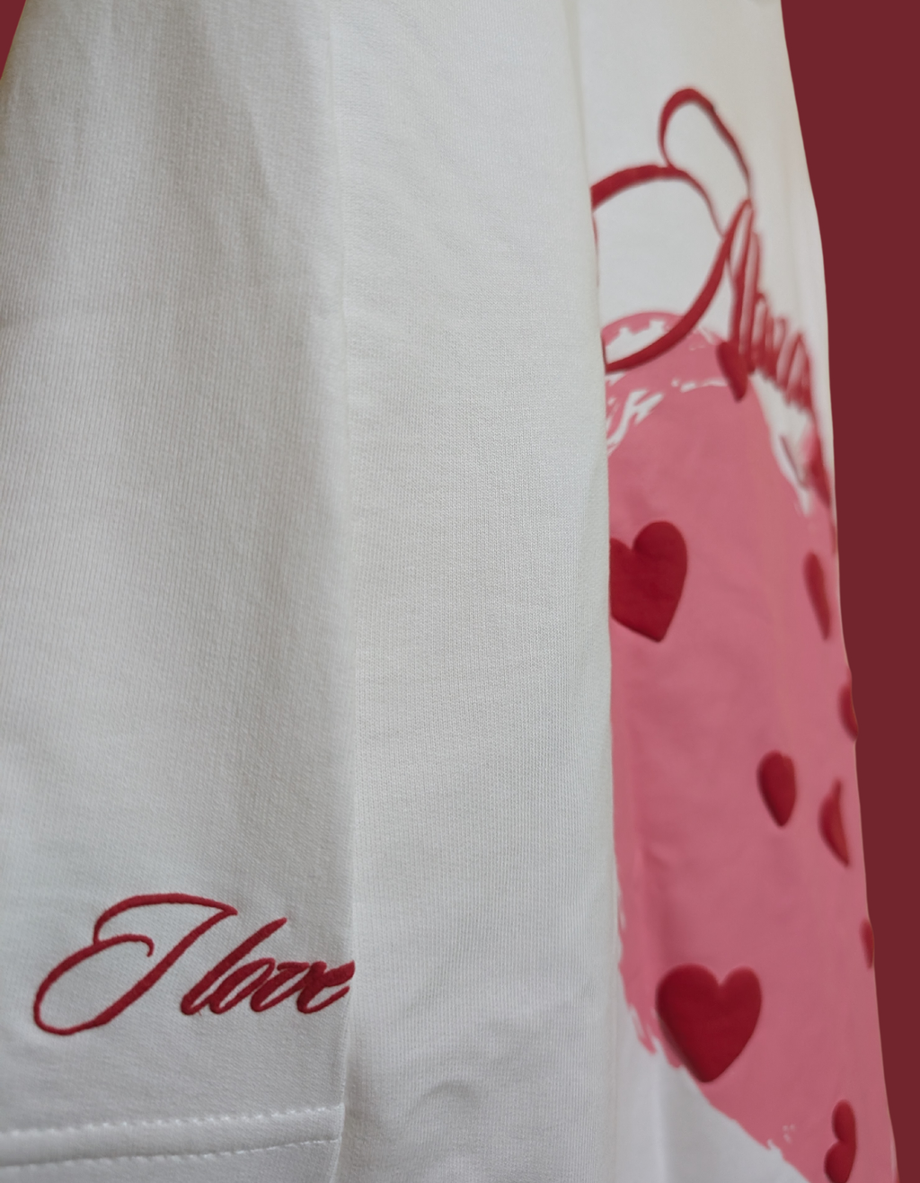 WHITE LOVE OVERSIZE T SHIRT ELVYBE