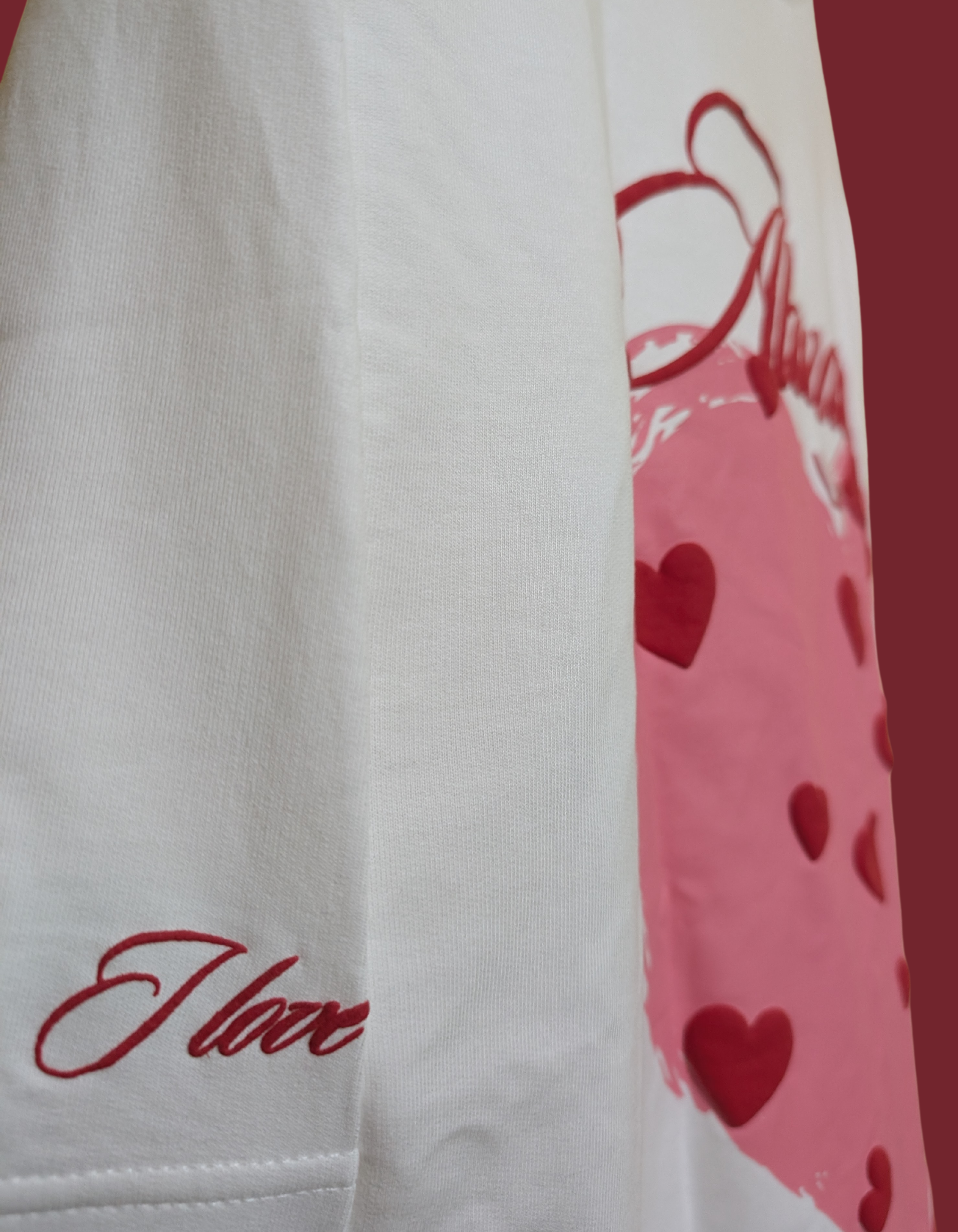 WHITE LOVE OVERSIZE T SHIRT ELVYBE