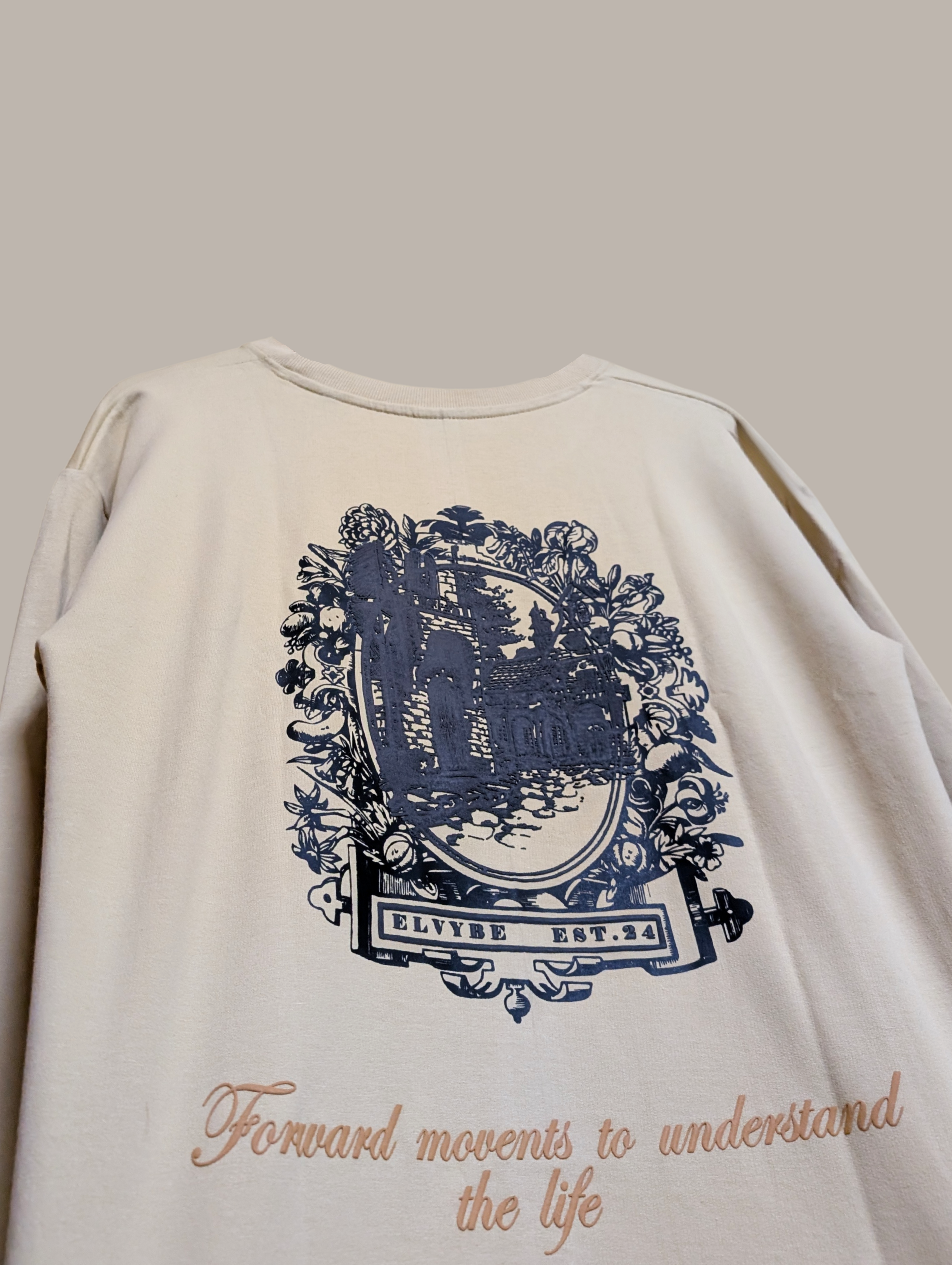 CHARCOAL OVERSIZE FULL SLEEVE T SHIRT ELVYBE