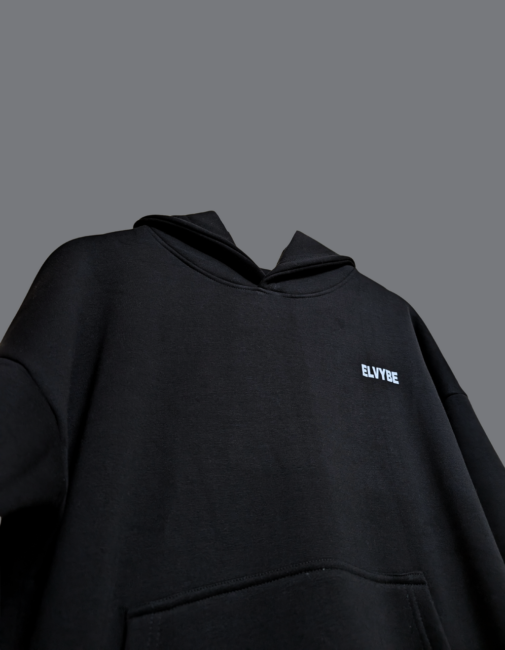BLACK HOODIE ESSENTIAL ELVYBE