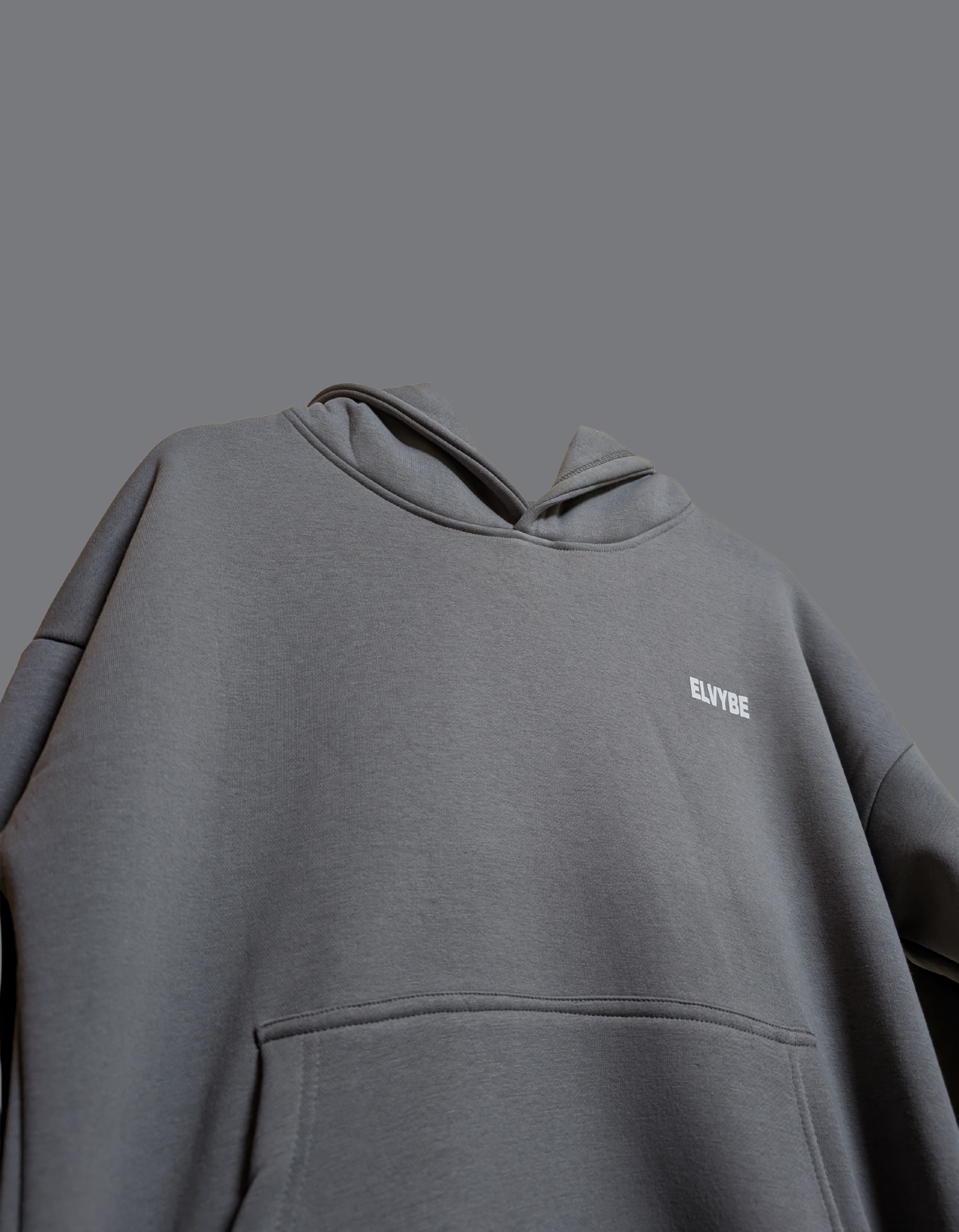 GRAY HOODIE ESSENTIAL ELVYBE