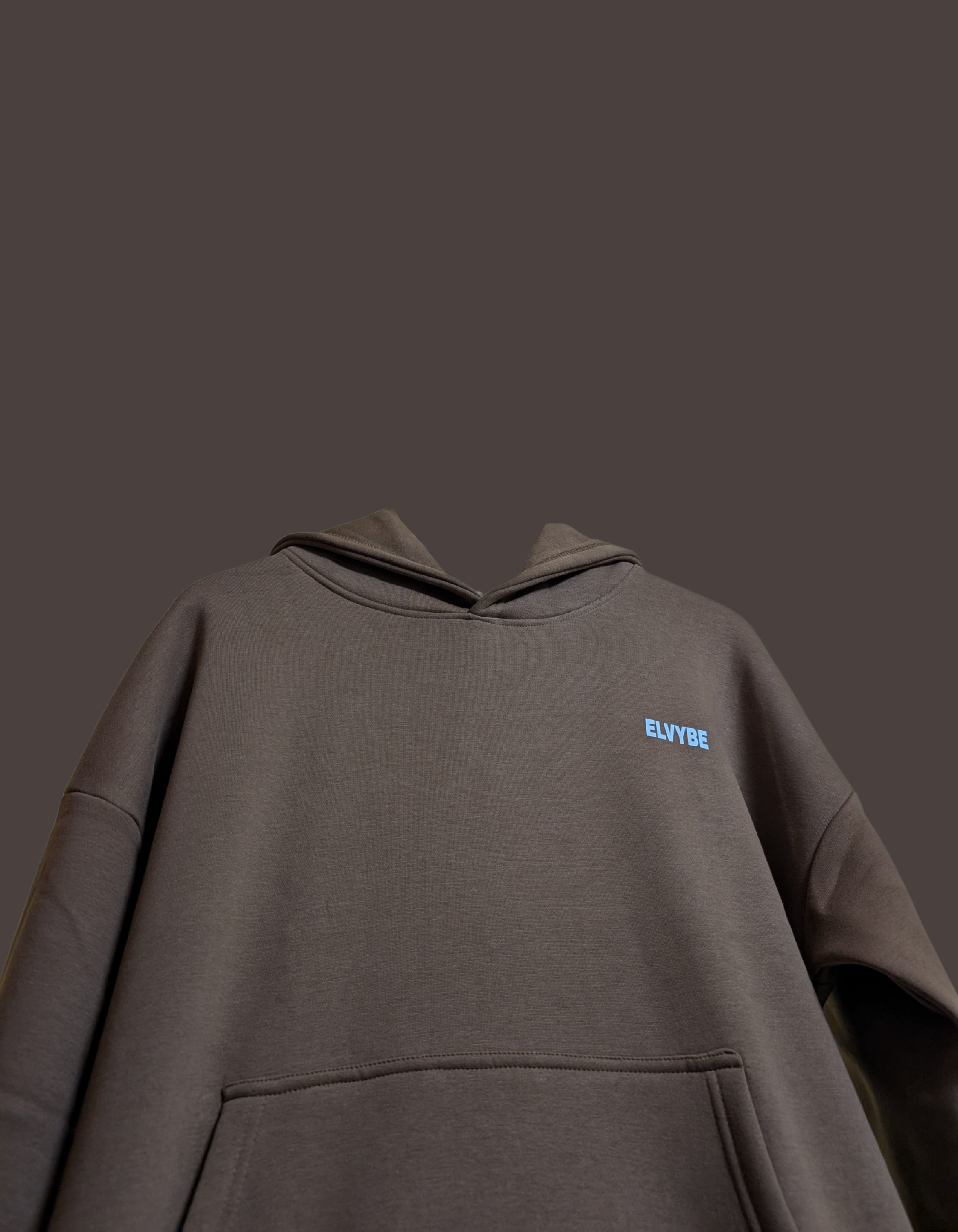 BROWN HOODIE ESSENTIAL ELVYBE