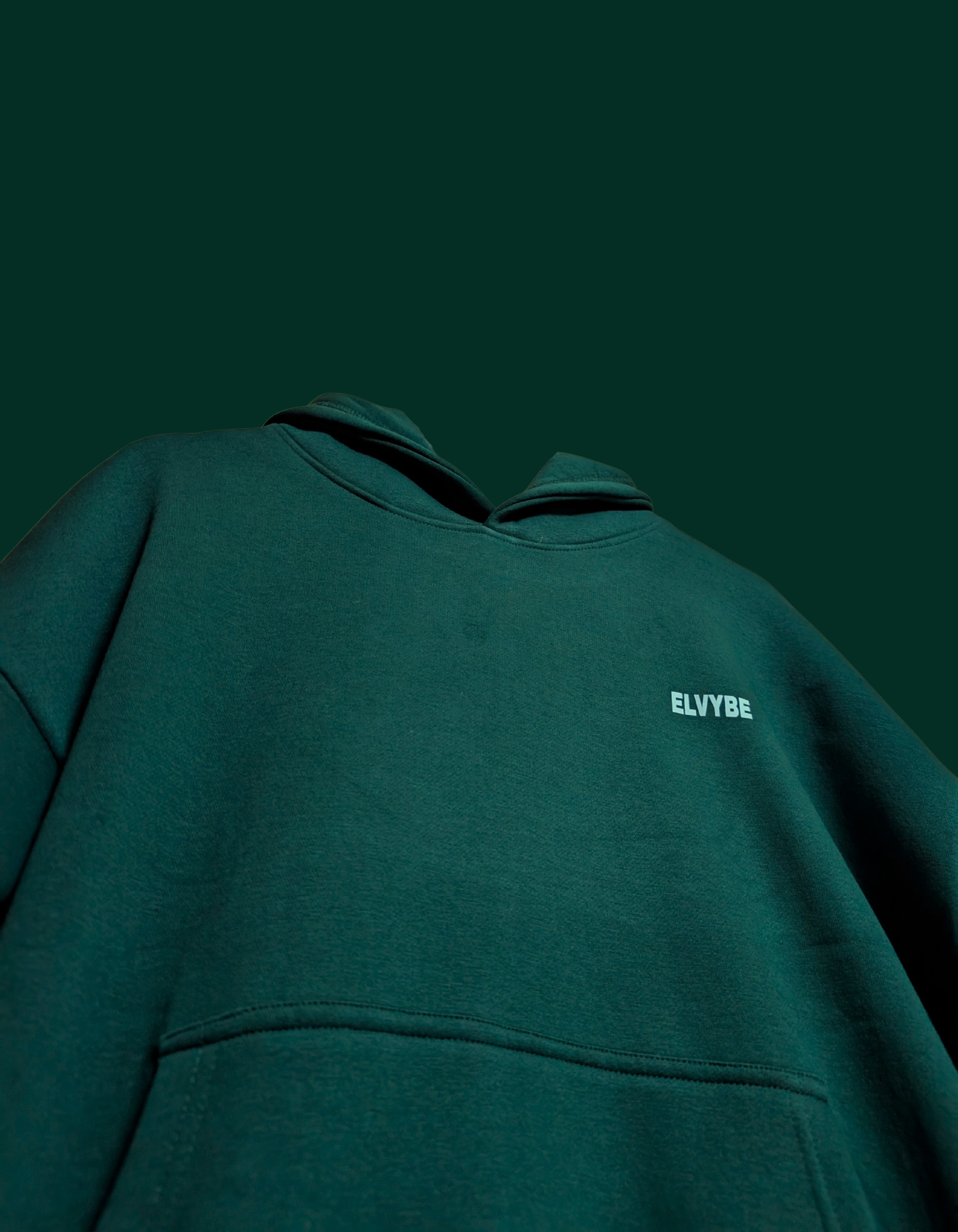 OLIVE GREEN HOODIE ESSENTIAL ELVYBE